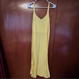 GAP Womens L Midi Dress in Yellow Dot